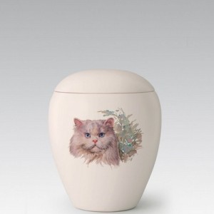 urna ceramica con gatto stilizzato