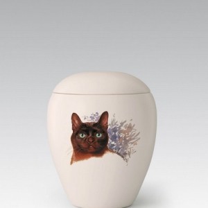 urna ceramica con gatto stilizzato siamese