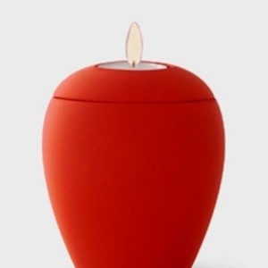 urna ceramica rossa con porta candela