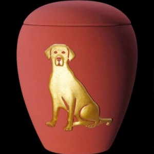 urna ceramica rossa icona cane